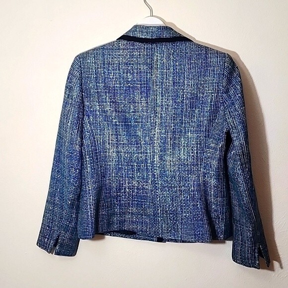 Kasper metallic tweed fully lined silk mix blazer size 10 P - Picture 6 of 13